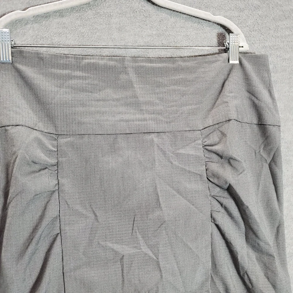 Torrid Women Skirt 18 Gray Houndstooth Pencil Slit‎ Hem
